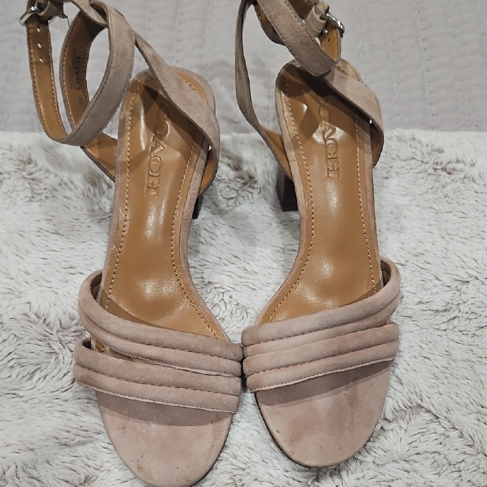 Coach Women's Beige Strappy Heels